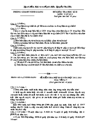 Đề kiểm tra học kì II môn Vật lí Lớp 9 - Năm học 2012-2013 - Nguyễn Văn Kiên