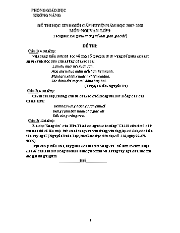 Đề thi học sinh giỏi cấp huyện môn Ngữ văn Lớp 9 - Phòng GD&ĐT Krông Năng (Kèm hướng dẫn chấm)
