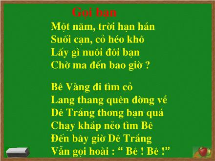 Bài giảng Chính tả Khối 2 - Bài: Gọi bạn Bài giảng Chính tả Khối 2 - Bài: Gọi bạn