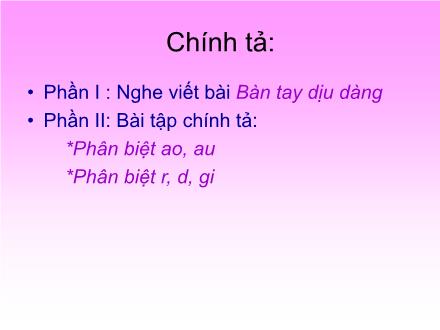 Bài giảng Chính tả Lớp 2 - Bài: Bàn tay dịu dàng