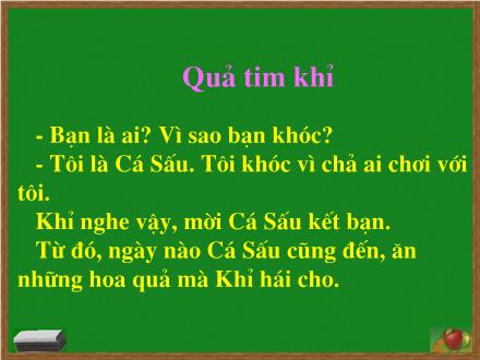 Bài giảng Chính tả Lớp 2 - Bài: Quả tim khỉ