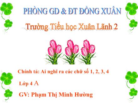 Bài giảng Chính tả Lớp 4 - Bài: Ai nghĩ ra các chữ số 1, 2, 3, 4 - Phạm Thị Minh Hường