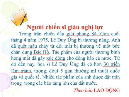 Bài giảng Chính tả Lớp 4 - Bài: Người chiến sĩ giàu nghị lực