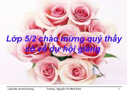 Bài giảng Chính tả Lớp 5 - Bài: Luật bảo vệ môi trường - Trường Tiểu học Nguyễn Thị Minh Khai - Năm học 2010-2011 Bài giảng Chính tả Lớp 5 - Bài: Luật bảo vệ môi trường - Trường Tiểu học Nguyễn Thị Minh Khai - Năm học 2010-2011