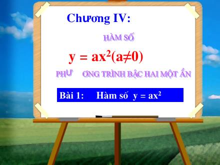 Bài giảng Đại số Lớp 9 - Chương IV, Bài 1: Hàm số y = ax2