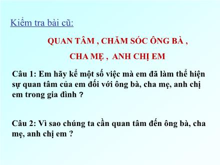 Bài giảng Đạo đức Lớp 3 - Bài: Chia sẻ vui buồn cùng bạn