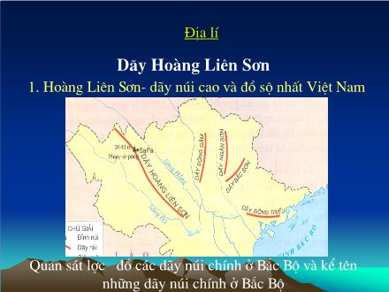 Bài giảng Địa lí Lớp 4 - Bài: Dãy Hoàng Liên Sơn