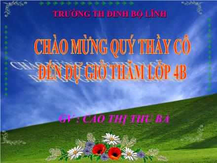 Bài giảng Địa lí Lớp 4 - Bài: Đồng bằng Bắc Bộ - Cao Thị Thu Ba - Năm học 2010-2011