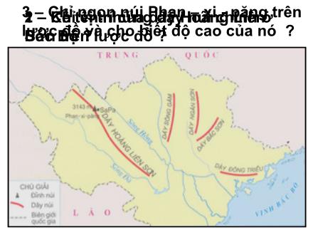 Bài giảng Địa lí Lớp 4 - Tiết 3: Dãy Hoàng Liên Sơn