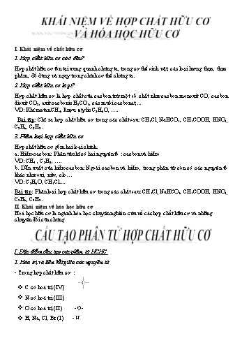 Bài giảng Hóa học Lớp 9 - Bài: Hợp chất hữu cơ