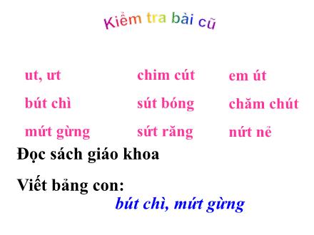 Bài giảng Học vần Lớp 1 - Bài 73: it - iêt - Năm học 2011-2012