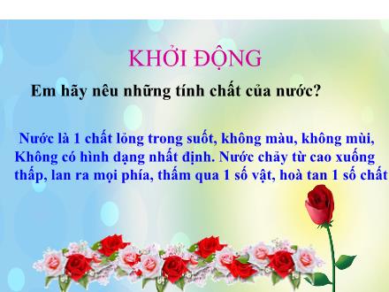 Bài giảng Khoa học Khối 4 - Bài: Ba thể của nước
