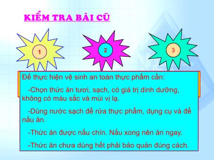 Bài giảng Khoa học Khối 4 - Bài: Một số cách bảo quản thức ăn