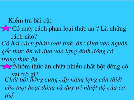 Bài giảng Khoa học Khối 4 - Bài: Vai trò của chất đạm và chất béo