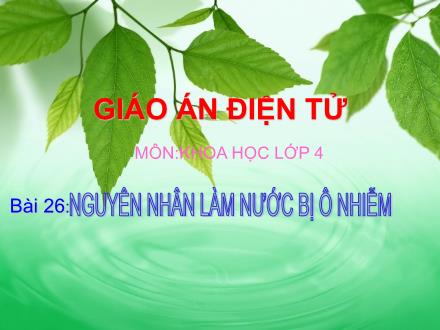 Bài giảng Khoa học Lớp 4 - Bài 26: Nguyên nhân làm nước bị ô nhiễm