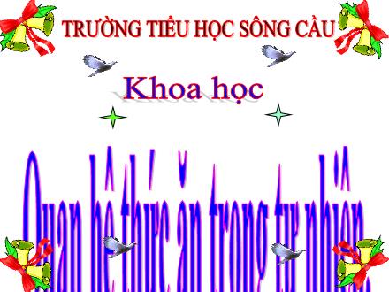 Bài giảng Khoa học Lớp 4 - Bài: Quan hệ thức ăn trong tự nhiên