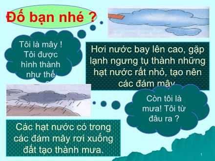 Bài giảng Khoa học Lớp 4 - Bài: Sơ đồ vòng tuần hoàn của nước trong tự nhiên