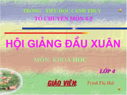 Bài giảng Khoa học Lớp 4 - Tiết 41: Âm thanh trong cuộc sống - Năm học 2008-2009