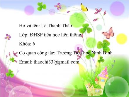 Bài giảng Khoa học Lớp 5 - Tiết 51: Cơ quan sinh sản của thực vật có hoa - Lê Thanh Thảo