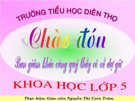 Bài giảng Khoa học Lớp 5 - Tiết 54: Cây con có thể mọc lên từ một số bộ phận của cây mẹ - Nguyễn Thị Uyên Trâm - Năm học 2008-2009