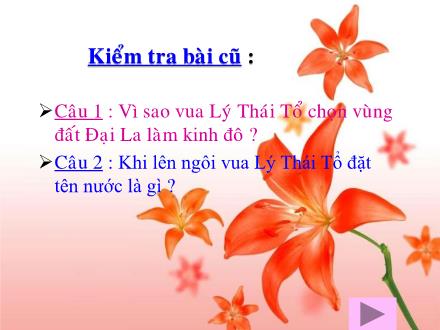 Bài giảng Lịch sử Lớp 4 - Bài: Chùa thời Lý