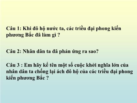 Bài giảng Lịch sử Lớp 4 - Bài: Khởi nghĩa Hai Bà Trưng