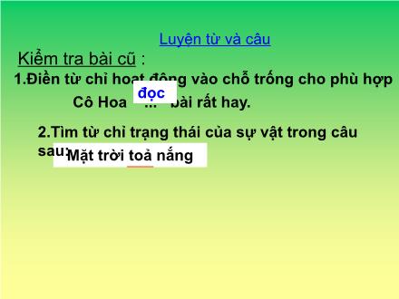 Bài giảng Luyện từ và câu Lớp 2 - Bài: Mở rộng vốn từ: Từ ngữ về họ hàng. Dấu chấm, dấu chấm hỏi