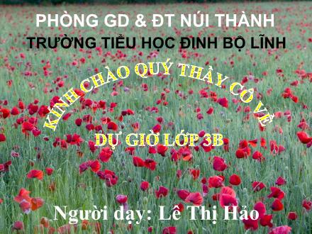 Bài giảng Luyện từ và câu Lớp 3 - Bài: Mở rộng vốn từ: Nghệ thuật. Dấu phẩy - Lê Thị Hảo - Năm học 2010-2011