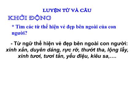 Bài giảng Luyện từ và câu Lớp 4 - Bài: Dấu gạch ngang