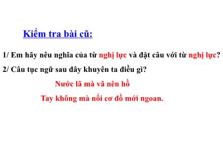 Bài giảng Luyện từ và câu Lớp 4 - Bài: Tính từ (Tiếp theo)