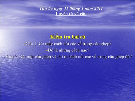 Bài giảng Luyện từ và câu Lớp 5 - Bài: Mở rộng vốn từ: Công dân - Năm học 2010-2011