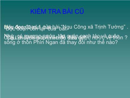 Bài giảng Tập đọc Khối 5 - Bài: Ca dao về lao động sản xuất