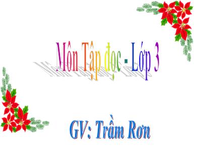 Bài giảng Tập đọc Lớp 3 - Bài: Anh Đom đón - Trần Rơn - Năm học 2011-2012