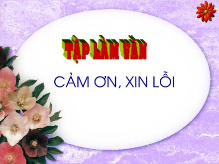 Bài giảng Tập làm văn Lớp 2 - Bài:Cảm ơn, xin lỗi