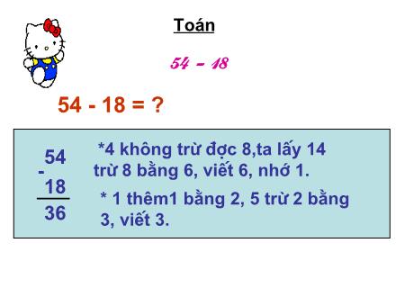 Bài giảng Toán Khối 2 - Bài: 54 - 18
