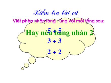 Bài giảng Toán Khối 2 - Bài: Bảng nhân 3