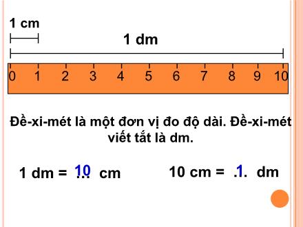 Bài giảng Toán Khối 2 - Bài: Đề xi mét