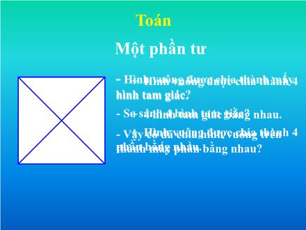 Bài giảng Toán Khối 2 - Bài: Một phần tư