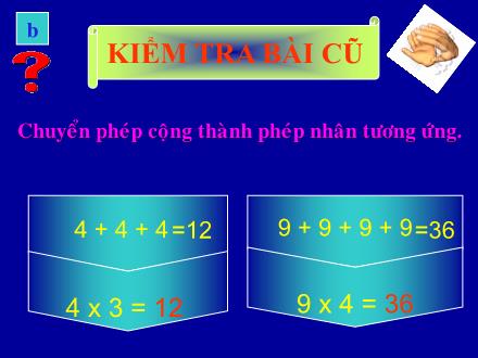 Bài giảng Toán Khối 2 - Bài: Thừa số. Tích