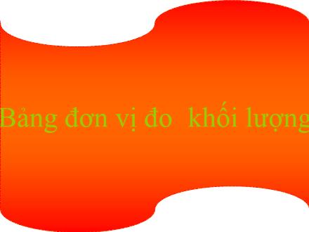 Bài giảng Toán Khối 4 - Bài: Bảng đơn vị đo khối lượng