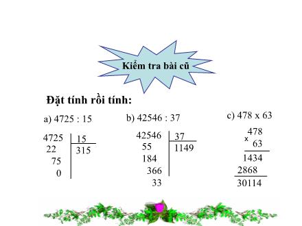 Bài giảng Toán Khối 4 - Bài: Thương có chữ số 0