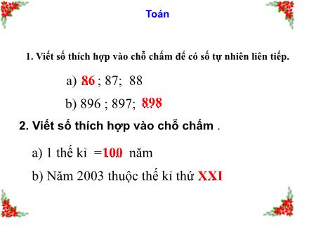 Bài giảng Toán Khối 4 - Tiết 27: Luyện tập chung