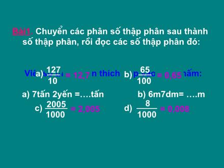 Bài giảng Toán Khối 5 - Tiết 46: Luyện tập chung