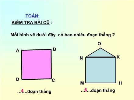 Bài giảng Toán Lớp 1 - Bài: Độ dài đoạn thẳng