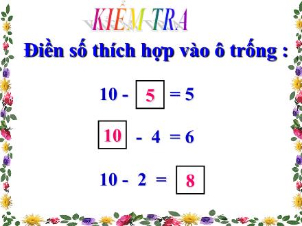 Bài giảng Toán Lớp 1 - Bài: Luyện tập chung (Trang 89) - Năm học 2011-2012 Bài giảng Toán Lớp 1 - Bài: Luyện tập chung (Trang 89) - Năm học 2011-2012