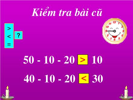 Bài giảng Toán Lớp 1 - Bài: Luyện tập chung (Trang 96) - Năm học 2011-2012 Bài giảng Toán Lớp 1 - Bài: Luyện tập chung (Trang 96) - Năm học 2011-2012