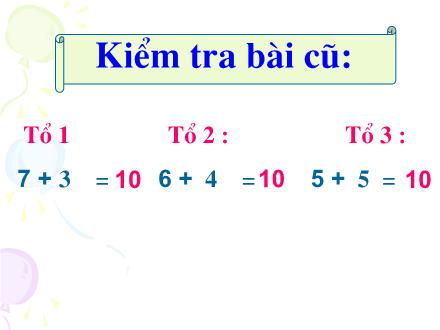 Bài giảng Toán Lớp 1 - Bài: Luyện tập (Trang 82) - Năm học 2011-2012 Bài giảng Toán Lớp 1 - Bài: Luyện tập (Trang 82) - Năm học 2011-2012