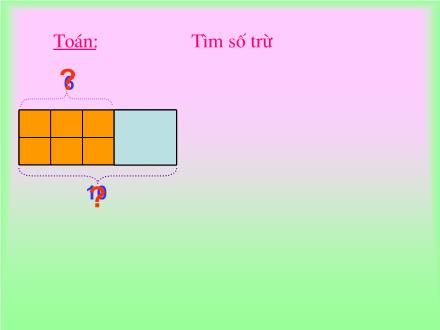 Bài giảng Toán Lớp 2 - Bài: Tìm số trừ