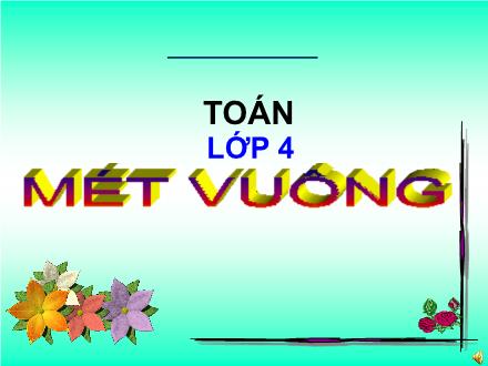 Bài giảng Toán Lớp 4 - Bài: Mét vuông