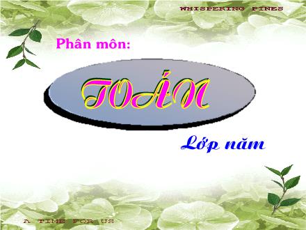 Bài giảng Toán Lớp 5 - Bài: Giới thiệu máy tính bỏ túi - Lương Thị Kim Chi - Năm học 2008-2009